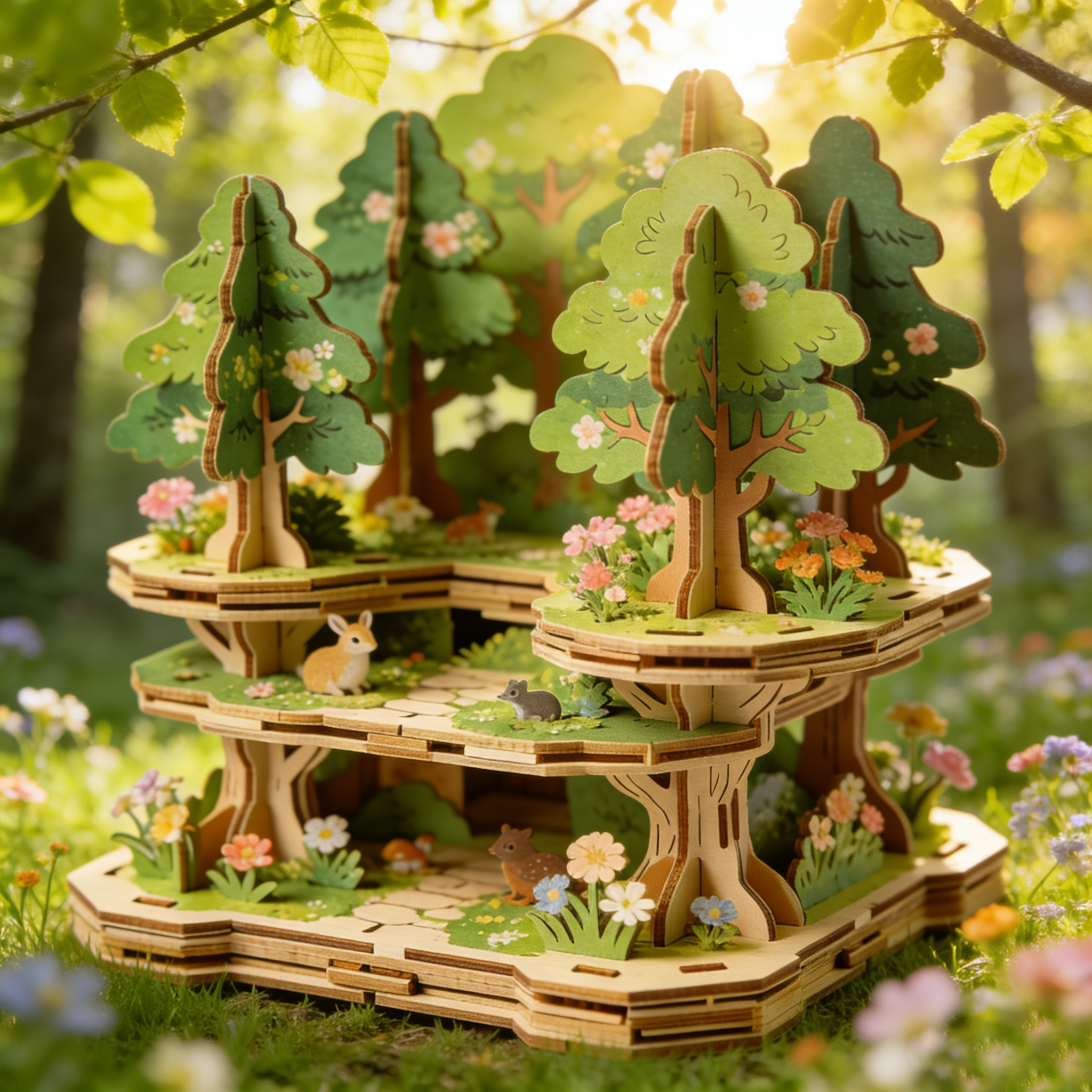 Spring Forest 3D Wooden Puzzle Scene