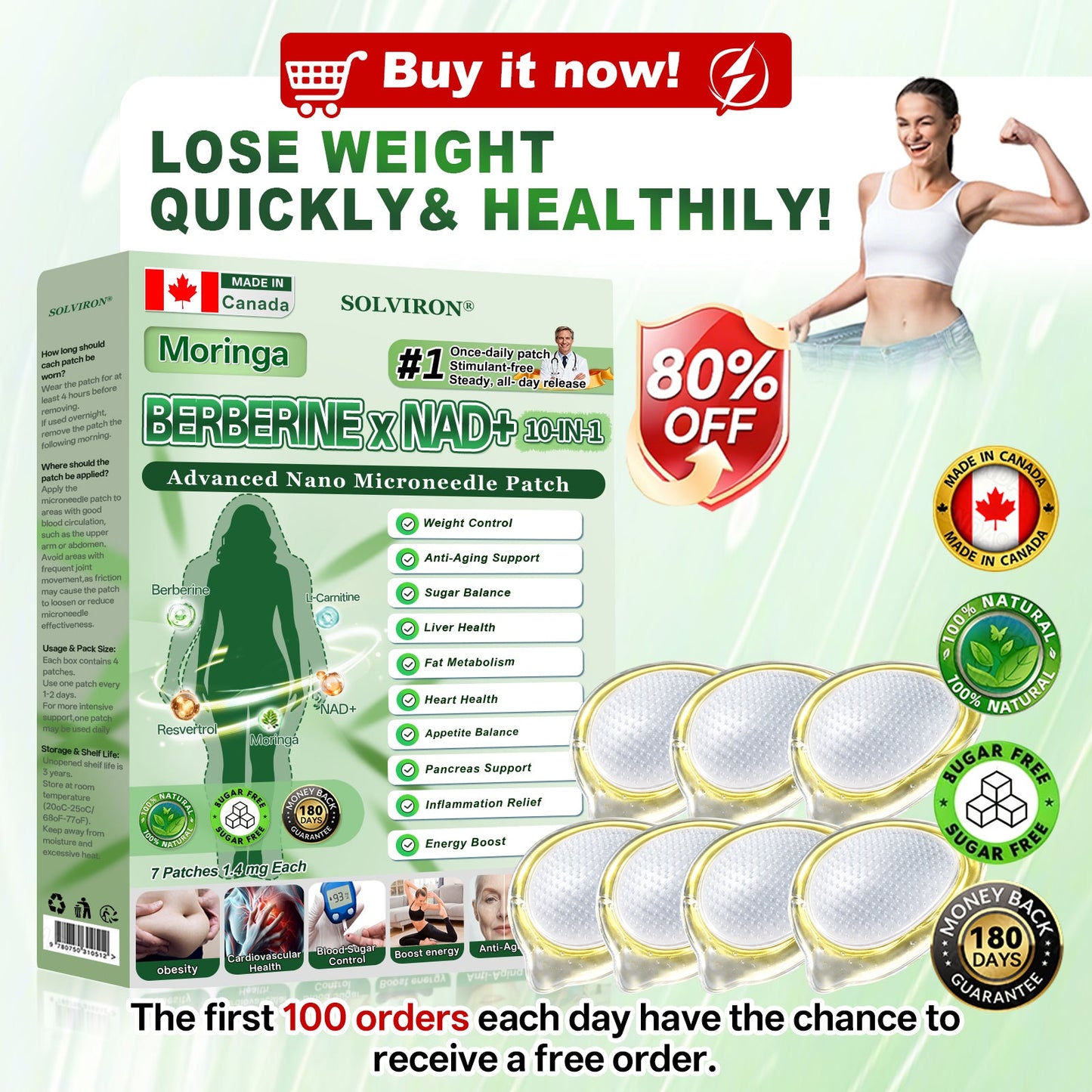 𝐂𝐀 𝐃𝐨𝐜𝐭𝐨𝐫 𝐑𝐞𝐜𝐨𝐦𝐦𝐞𝐧𝐝𝐞𝐝🇨🇦 🛒|𝐒𝐎𝐋𝐕𝐈𝐑𝐎𝐍® 𝐌𝐨𝐫𝐢𝐧𝐠𝐚 𝐁𝐞𝐫𝐛𝐞𝐫𝐢𝐧𝐞 × 𝐍𝐀𝐃⁺ 𝟏𝟎-𝐢𝐧-𝟏 𝑨𝒅𝒗𝒂𝒏𝒄𝒆𝒅 𝐍𝐚𝐧𝐨 𝑴𝒊𝒄𝒓𝒐𝒏𝒆𝒆𝒅𝒍𝒆 𝐏𝐚𝐭𝐜𝐡 (𝐉𝐮𝐬𝐭 𝐨𝐧𝐜𝐞 𝐚 𝐝𝐚𝐲, 𝐯𝐢𝐬𝐢𝐛𝐥𝐞 𝐜𝐡𝐚𝐧𝐠𝐞𝐬 𝐢𝐧 𝟕 𝐝𝐚𝐲𝐬)